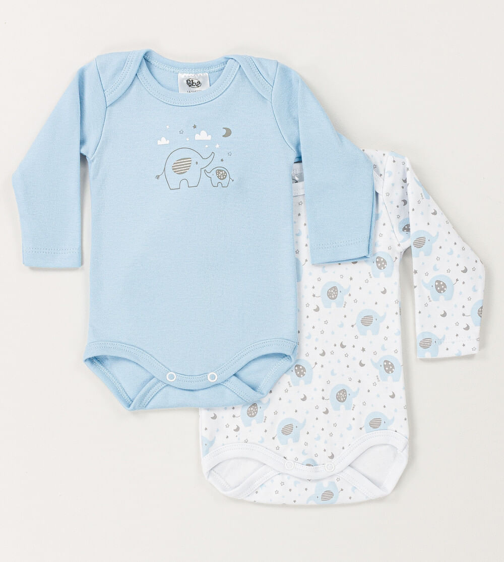 Kit Body Elefante Azul com 2 Unidades