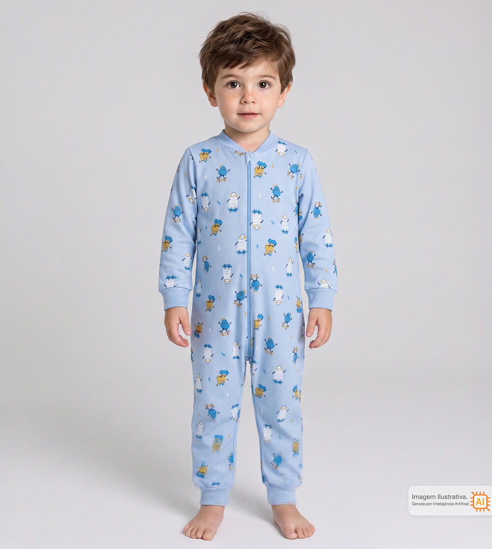 Pijamão Monstrinhos Azul
