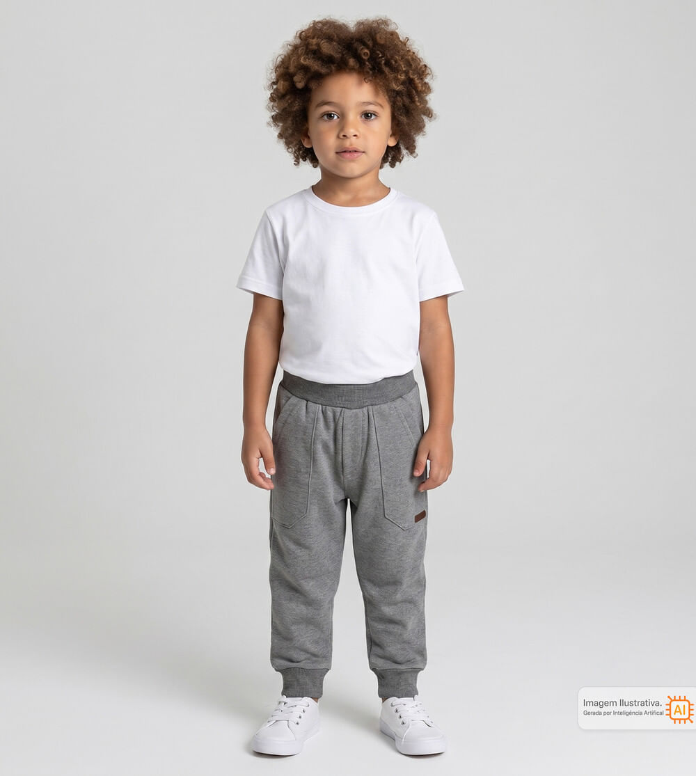 Calça Moletom Confort Cinza