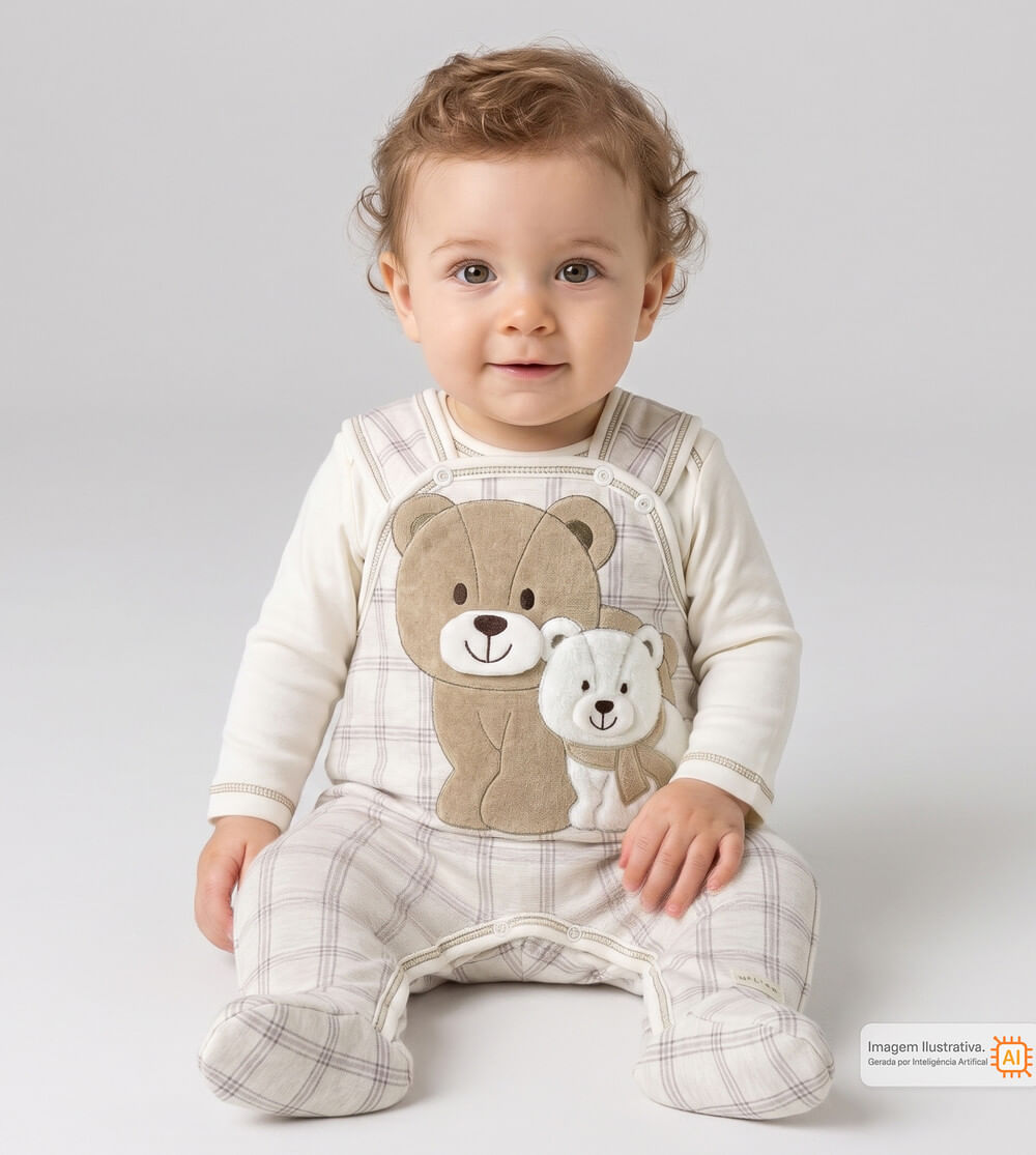 JardineiraBody Urso Xadrez