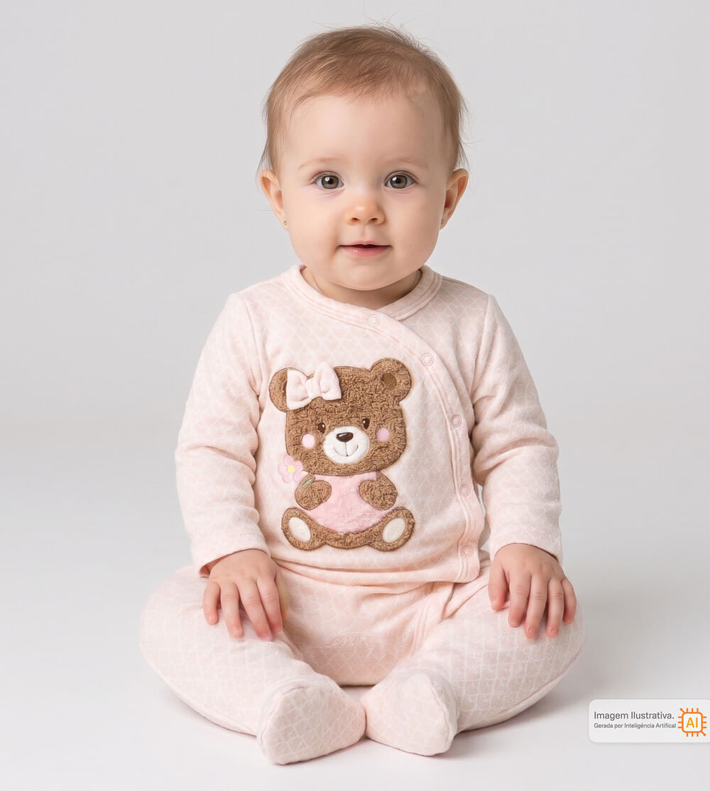 Macacão Plush Ursa Corações