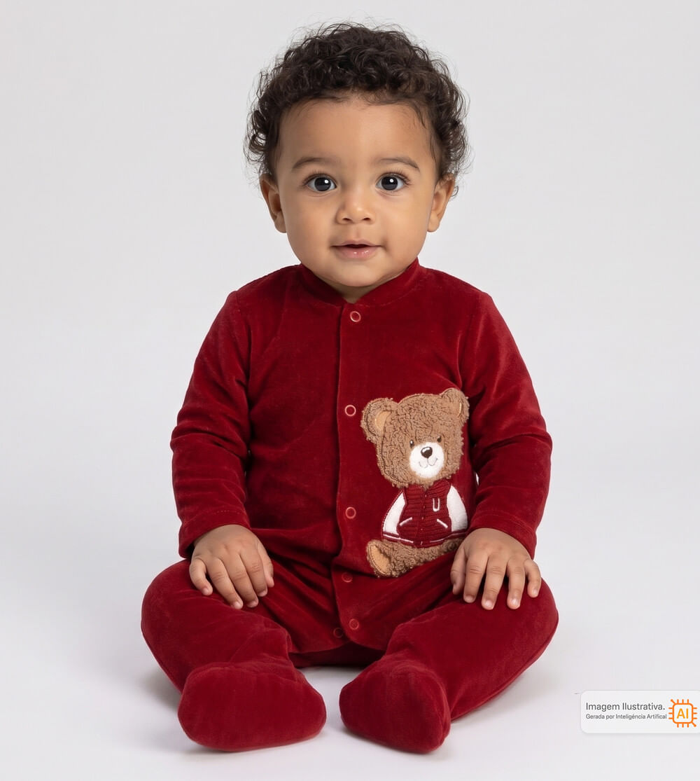 Macacão Plush Urso Colegial