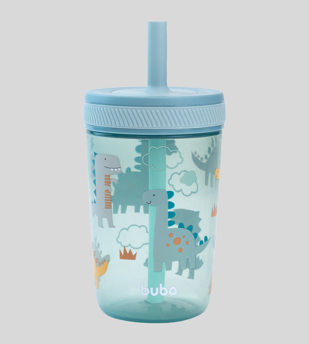 Copo Antivazamento com Canudo Magic Dino 400ml