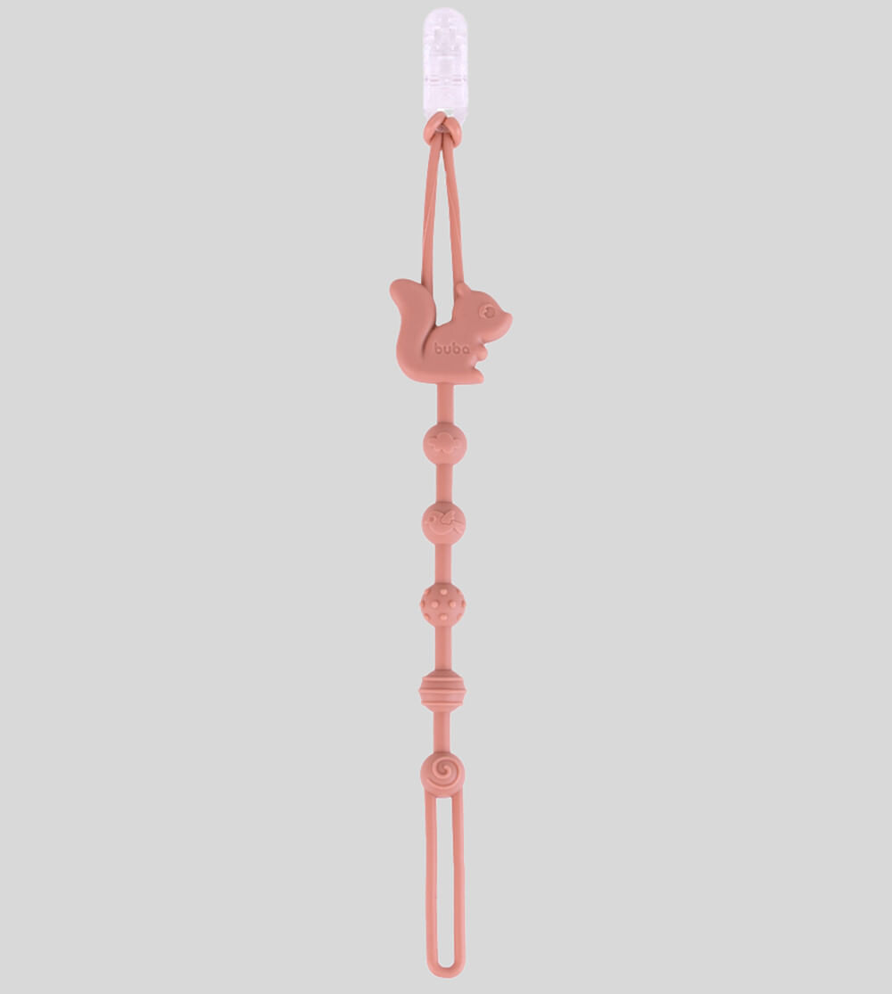 Prendedor de Chupeta Silicone Esquilo Cloudy